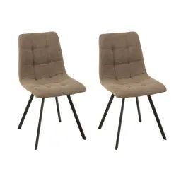 Chaise en tissu et en métal noir ( lot de 2)