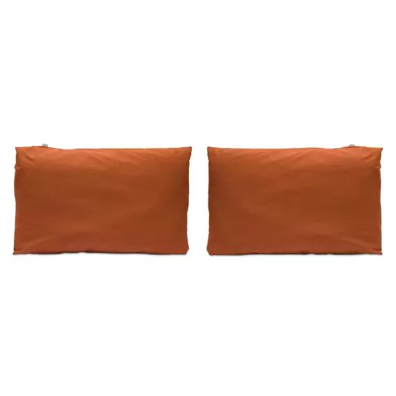 2 Taies d’oreiller en coton 50×75  cm orange foncé