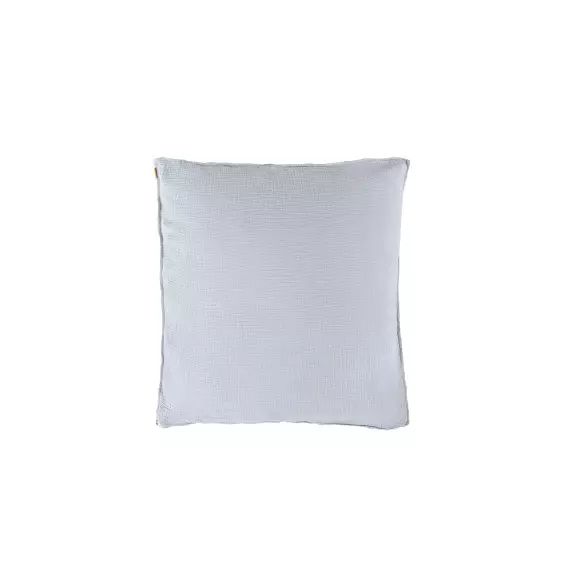 Taie d’oreiller en double gaze de coton bleu subtil 65×65 cm