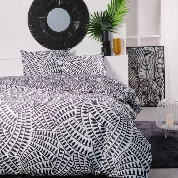 Parure de couette 100% coton 57 fils imprimée 260×240 2 taies