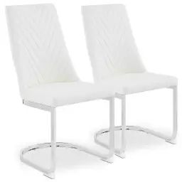 Lot de 2 chaises design mistigri simili blanc