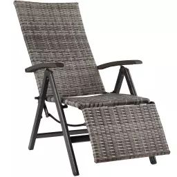 Chaise en rotin Avec structure en aluminium gris