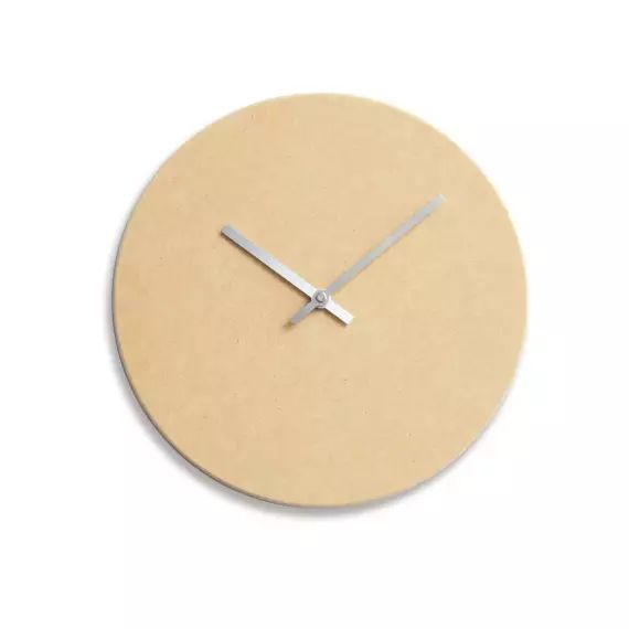 Horloge murale en bois jaune D38cm