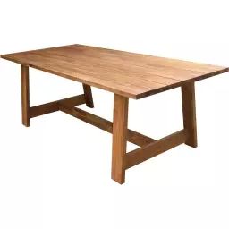 Table de jardin en bois massif 6 à 8 personnes 220 cm