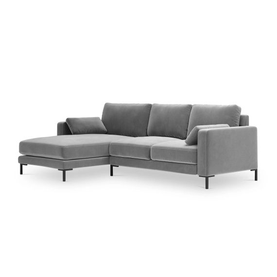 Canapé d’angle 4 places en velours gris