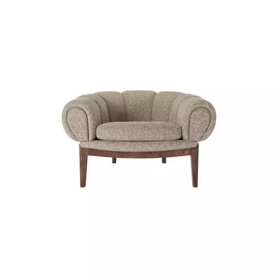 Fauteuil rembourré Croissant en Tissu – Couleur Beige – 99 x 98.65 x 67 cm – Designer Illum Wikkelsø