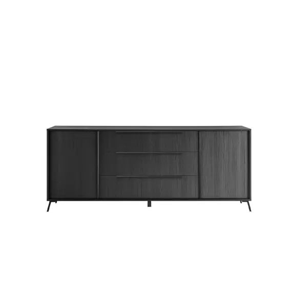 Buffet 2 portes et 3 tiroirs – L205 cm – Noir