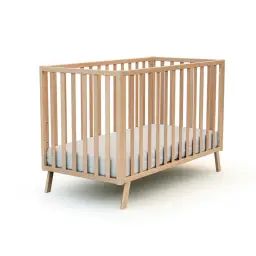 Lit bébé 60×120 hêtre verni