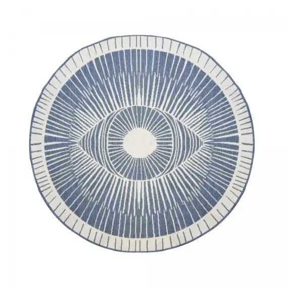 Tapis extérieur bleu 120×120 rond