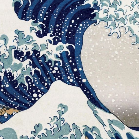 Papier peint panoramique PANORAMA wave fibre bleu intissé l.424 x H.280 cm