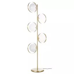 Lampadaire en métal doré 5 globes en verre H165