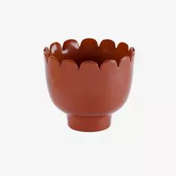 Petit vase forme tulipe en céramique rouge Marceau