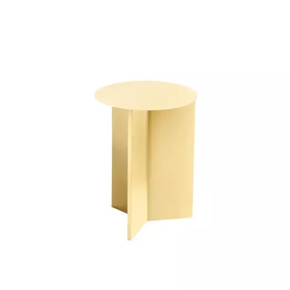 Table d’appoint Slit en Métal, Acier laqué époxy – Couleur Jaune – 45.79 x 45.79 x 47 cm – Designer  Studio