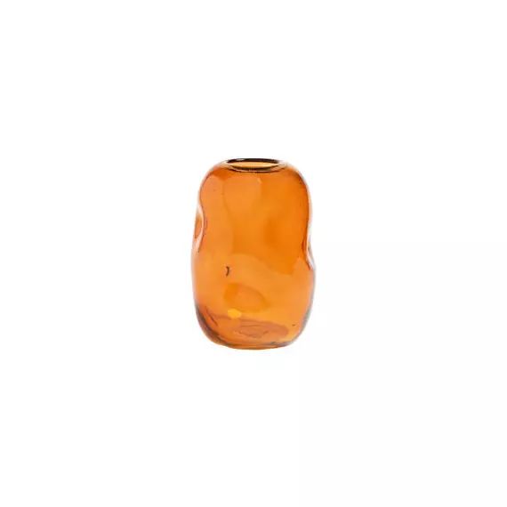 Vase Vases en Verre, Verre recyclé – Couleur Orange – 13 x 13 x 22 cm
