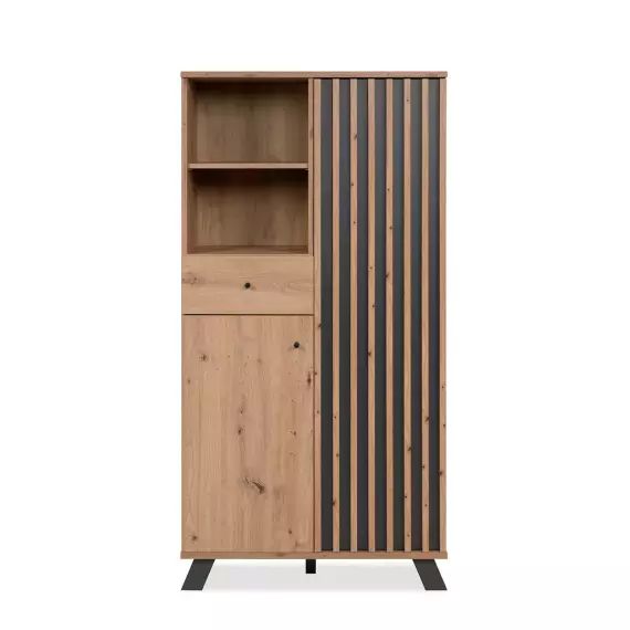 Buffet haut 2 portes, 2 niches et 1 tiroir – H156 cm