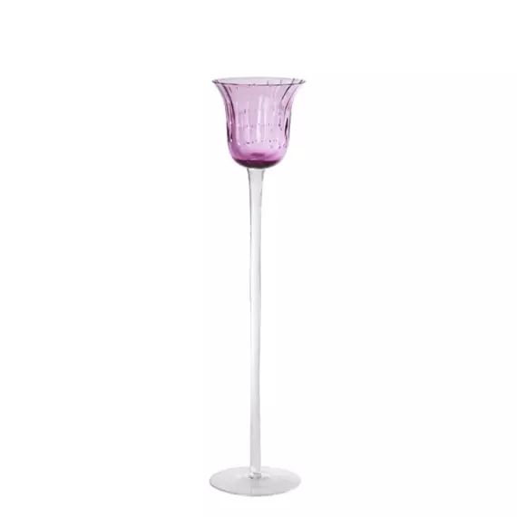 Photophore en verre soufflé violet H35