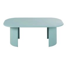 Table basse de jardin ovale en acier turquoise