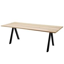 Table d’extérieur en bois et acier anthracite 90×220