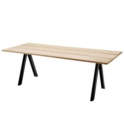 Table d’extérieur en bois et acier anthracite 90×220