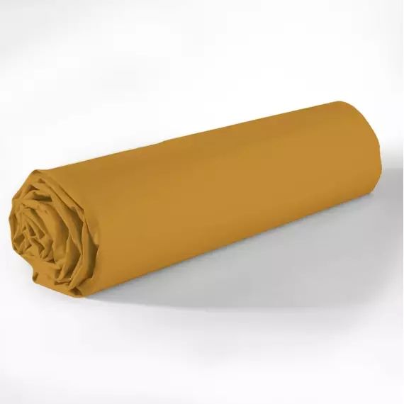 Drap Housse coton jaune 140×190 cm
