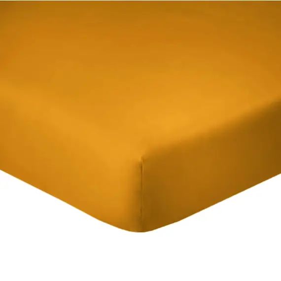 Drap Housse coton jaune 140×190 cm