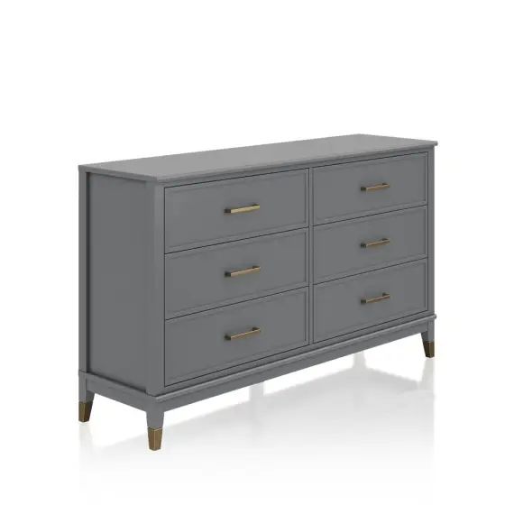 Commode à 6 tiroirs en MDF gris graphite