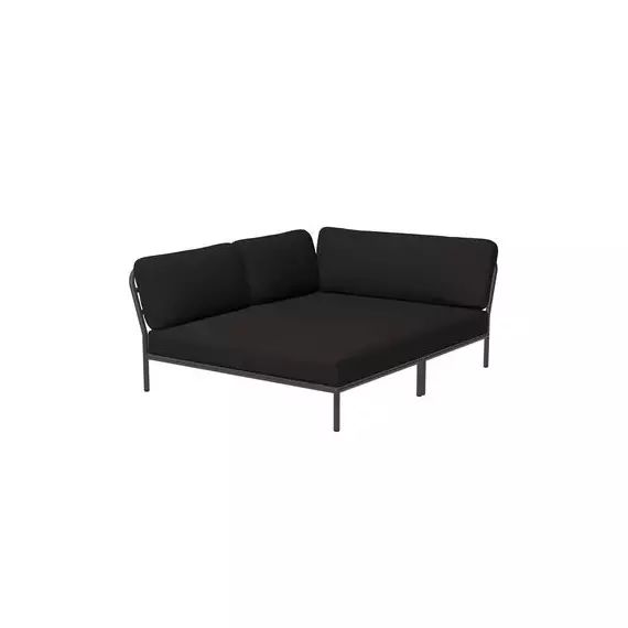 Canapé de jardin modulable Level en Tissu, Tissu Sunbrella Heritage – Couleur Noir – 173.5 x 139 x 68.5 cm – Designer Henrik  Pedersen