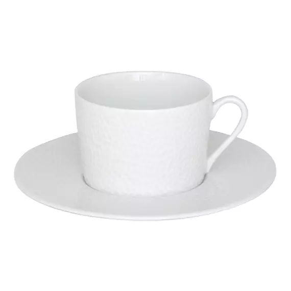 Tasse à thé et sa sous-tasse   22 cl en porcelaine  blanc