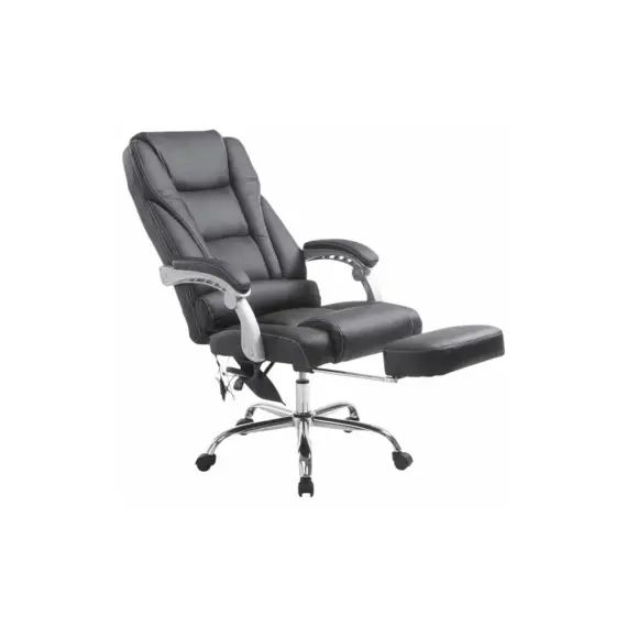 Chaise de bureau massant et réglable en similicuir Noir