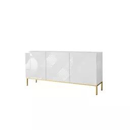 Buffet bas contemporain 160 cm blanc / doré