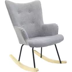 Fauteuil à bascule en tissu et métal