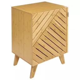 Table de chevet bois et porte bambou – 45x38x70cm