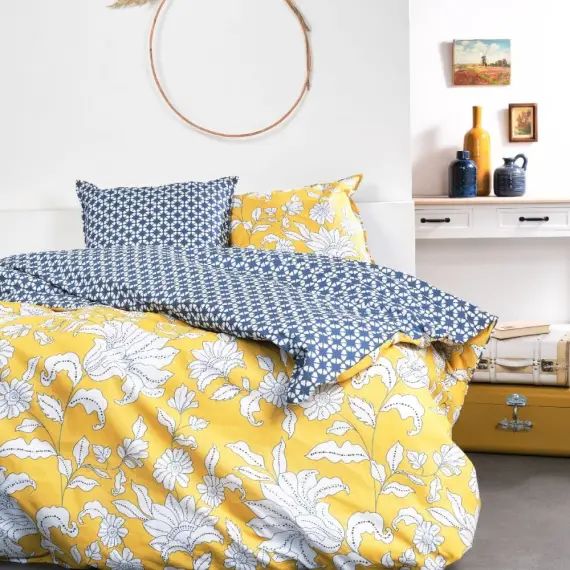Parure de couette 100% coton 57 fils imprimée 240×220 2 taies