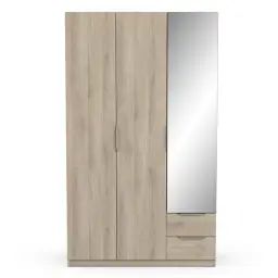 Armoire 3 portes, 2 tiroirs et 1 miroir – L119,4 cm