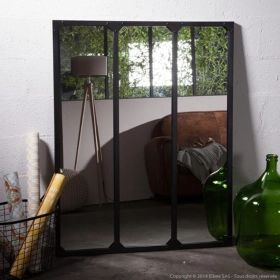 Miroir atelier XL en métal noir rectangulaire Bricklane decoclico Factory