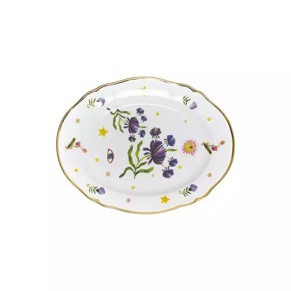 Plat de service Funky table en Céramique, Porcelaine – Couleur Multicolore – 34 x 29 x 1 cm – Designer Funky Table