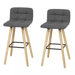 Lot de 2 chaises enfant avec accoudoirs et dossier en bois de bouleau