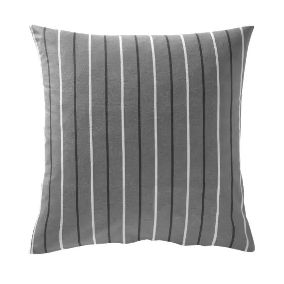 Taie d&rsquo;oreiller réversible 50×70 grise en flanelle de coton