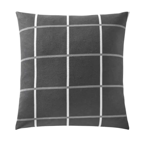 Taie d&rsquo;oreiller réversible 50×70 grise en flanelle de coton