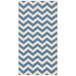 Tapis interieur / exterieur en bleu & beige, 122 x 170 cm