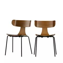 Form – Lot de 2 chaises design empilables – Couleur – Bois foncé