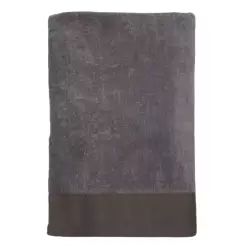 Serviette de bain éponge velours unie Shady Grey 140×180