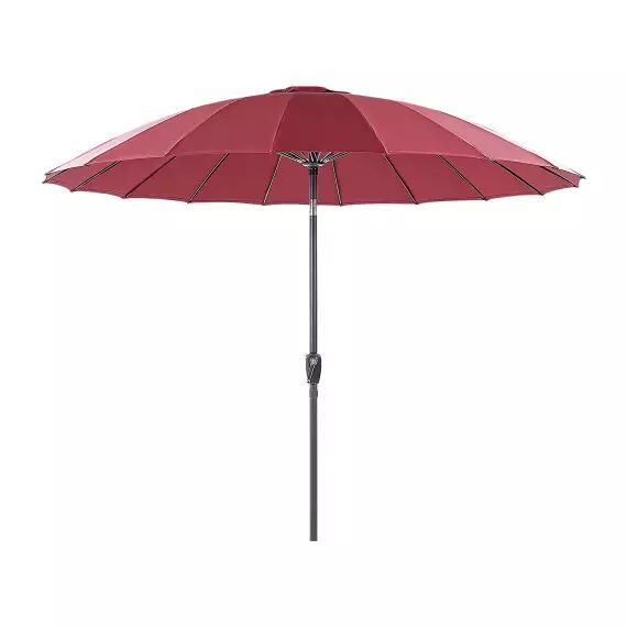 Parasol de jardín ⌀ 2.55 m rouge foncé