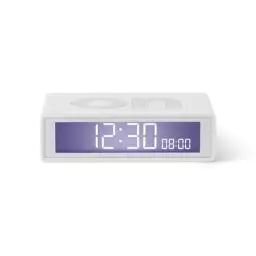 Réveil LCD Flip en Plastique, Gomme – Couleur Blanc – 8.4 x 19.31 x 2.4 cm – Designer Adrian Wright
