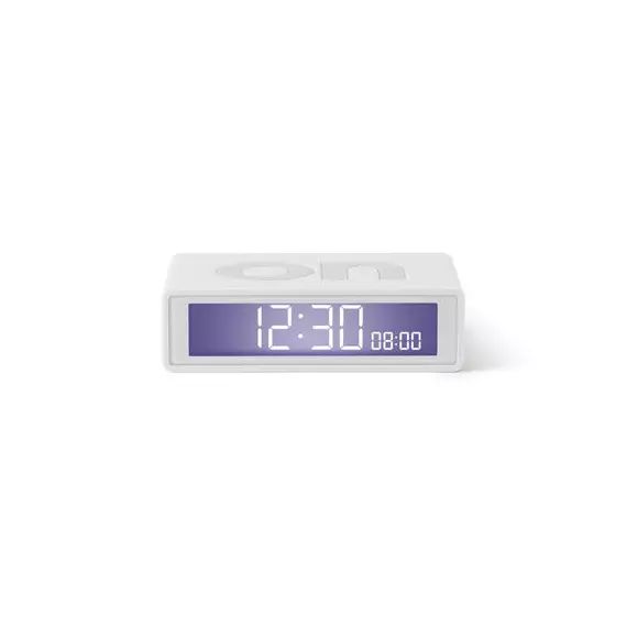 Réveil LCD Flip en Plastique, Gomme – Couleur Blanc – 8.4 x 19.31 x 2.4 cm – Designer Adrian Wright