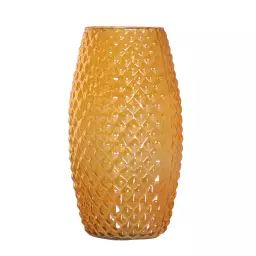 Vase en verre orange 14x14x26