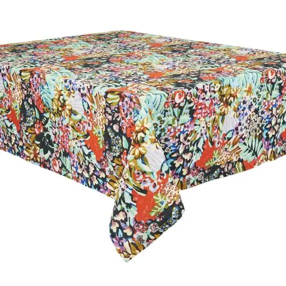 Nappe grand format en coton imprimé design fleuri 140×235