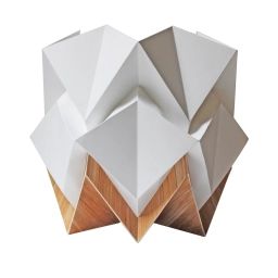 Lampe de table origami ecowood et papier taille S