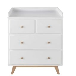 Commode à langer style scandinave 4 tiroirs blanche Sweet