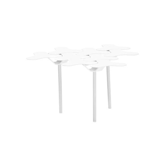 Table d’appoint Nanook en Métal, Acier verni – Couleur Blanc – 63 x 60 x 34 cm – Designer Philippe Bestenheider